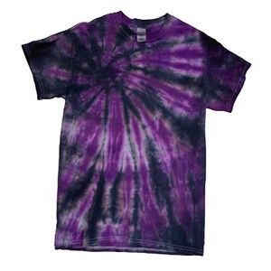 Tie Dyed Dark Gray and Purple T Shirt